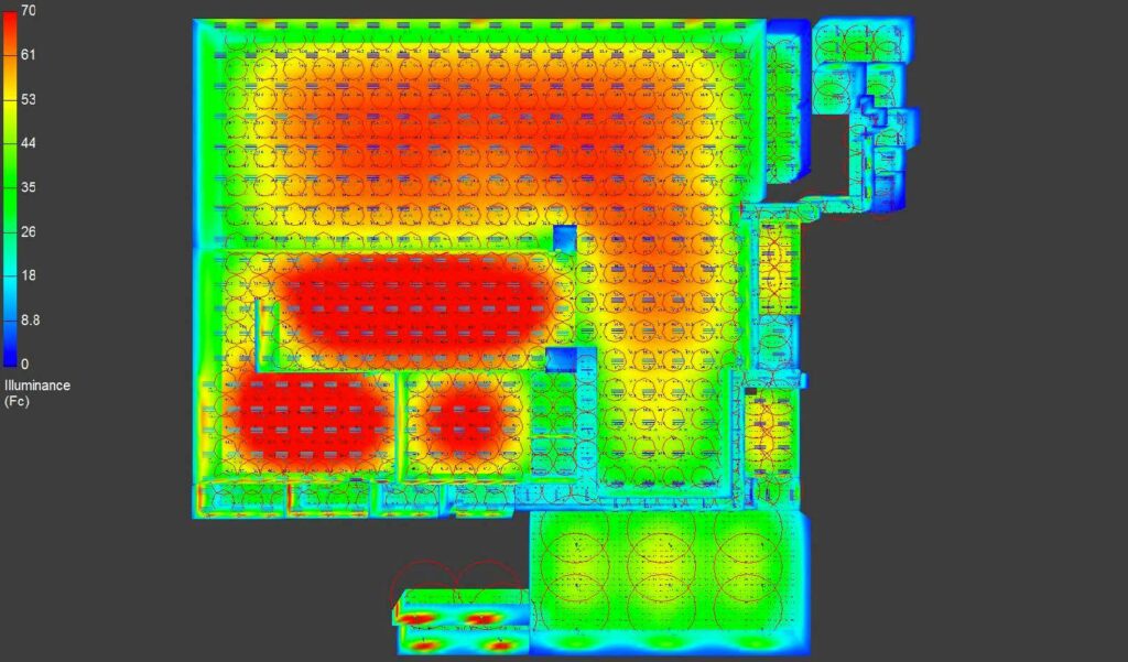 LED Lighting IES Layout grayscale