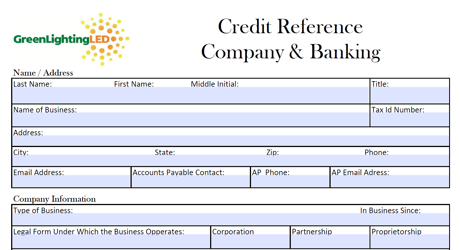 business credit app green lighting